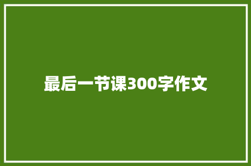 最后一节课300字作文