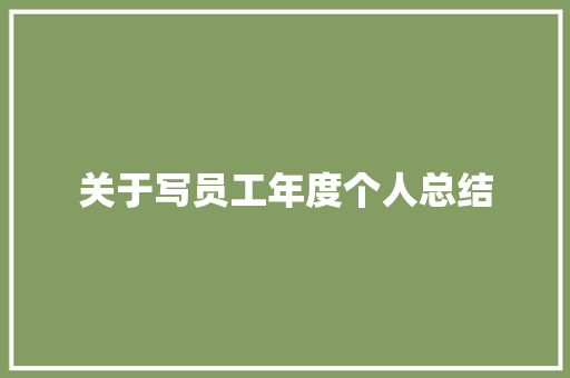 关于写员工年度个人总结