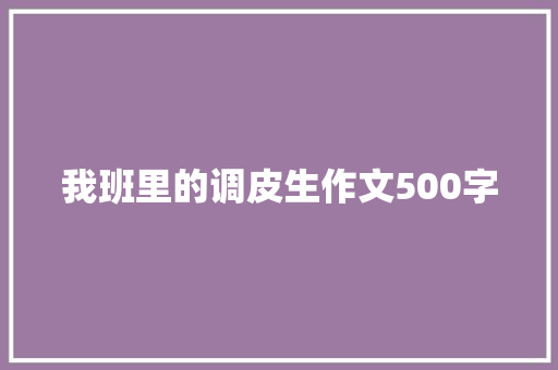 我班里的调皮生作文500字 申请书范文