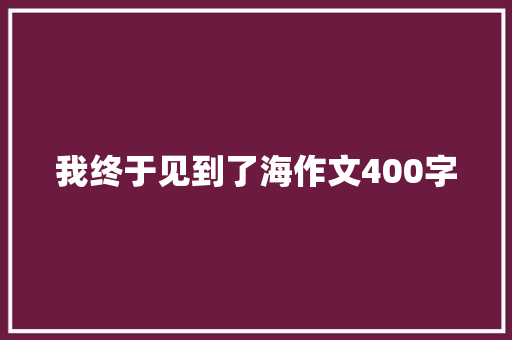 我终于见到了海作文400字