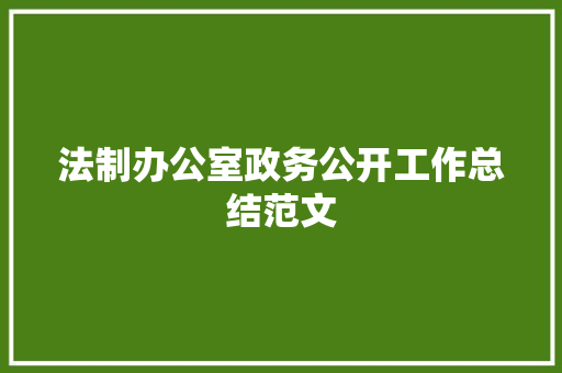 法制办公室政务公开工作总结范文