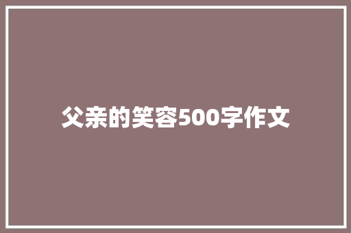 父亲的笑容500字作文