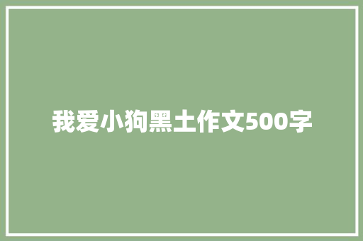 我爱小狗黑土作文500字