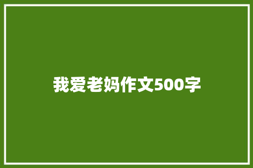 我爱老妈作文500字