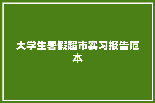 大学生暑假超市实习报告范本