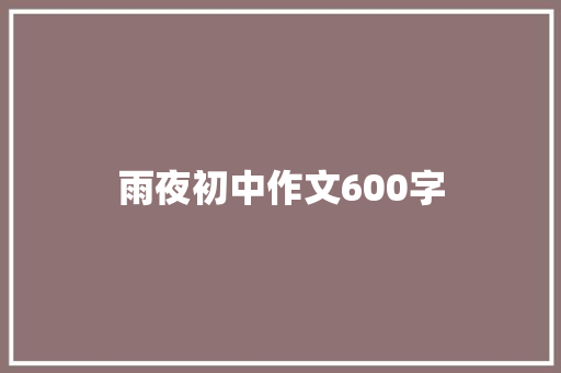 雨夜初中作文600字