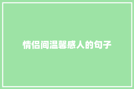 情侣间温馨感人的句子