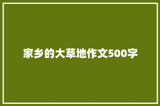 家乡的大草地作文500字