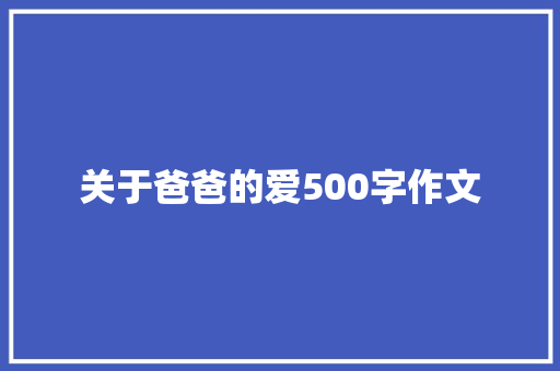 关于爸爸的爱500字作文