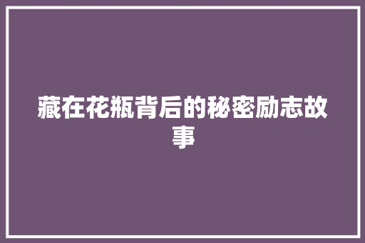 藏在花瓶背后的秘密励志故事