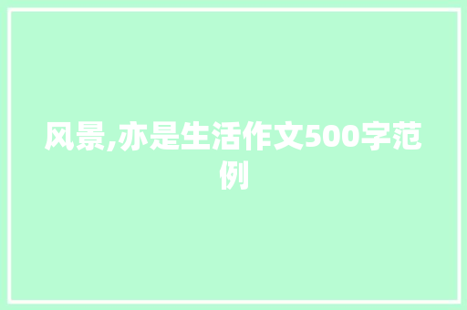 风景,亦是生活作文500字范例 会议纪要范文