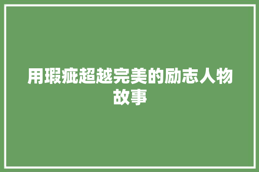 用瑕疵超越完美的励志人物故事