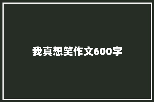 我真想笑作文600字