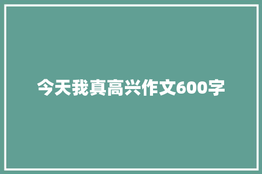 今天我真高兴作文600字