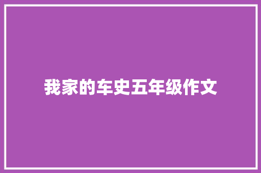 我家的车史五年级作文