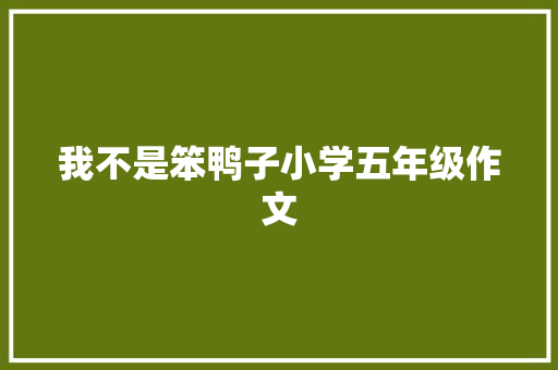 我不是笨鸭子小学五年级作文