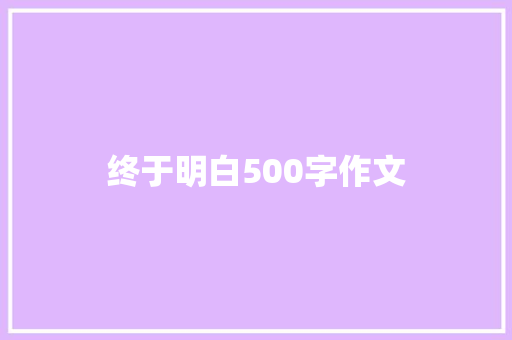 终于明白500字作文