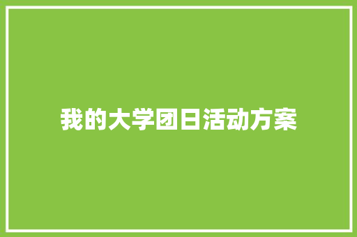 我的大学团日活动方案