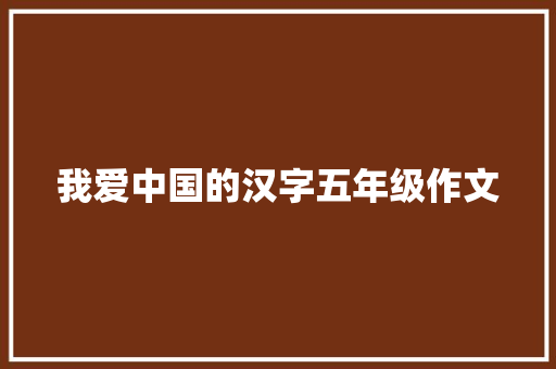 我爱中国的汉字五年级作文