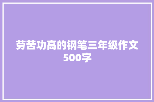 劳苦功高的钢笔三年级作文500字