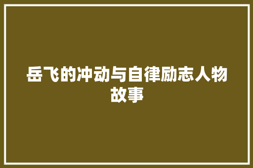 岳飞的冲动与自律励志人物故事