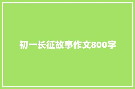 初一长征故事作文800字