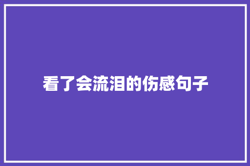 看了会流泪的伤感句子