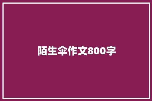 陌生伞作文800字