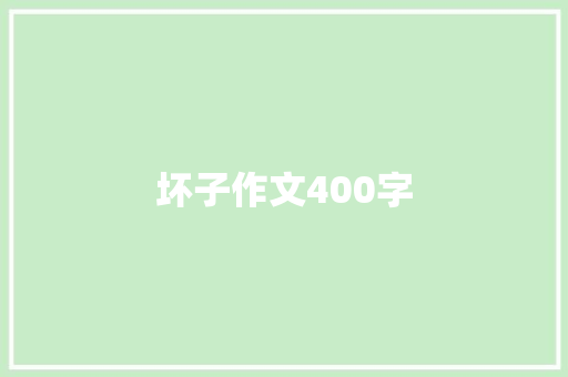 坏子作文400字