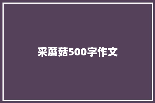 采蘑菇500字作文