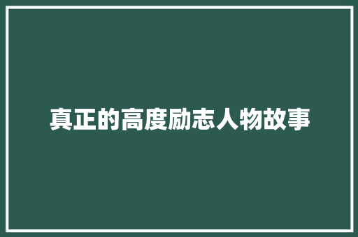 真正的高度励志人物故事