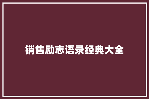 销售励志语录经典大全