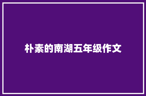 朴素的南湖五年级作文