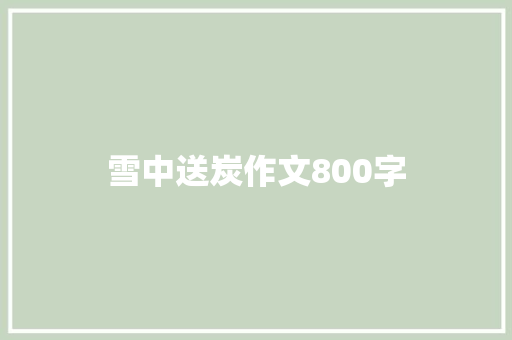 雪中送炭作文800字