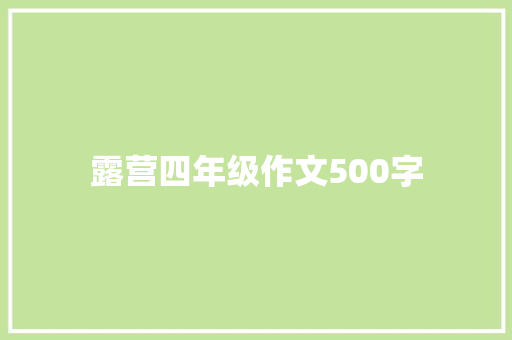 露营四年级作文500字 生活范文