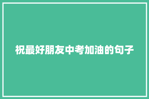 祝最好朋友中考加油的句子