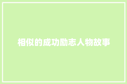 相似的成功励志人物故事