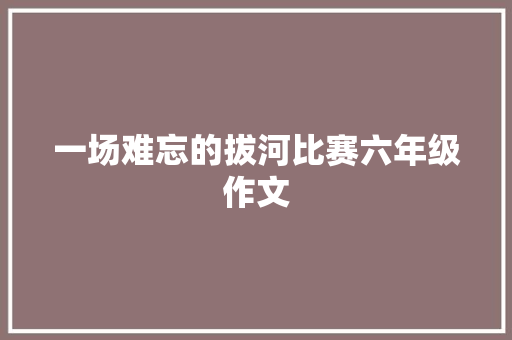 一场难忘的拔河比赛六年级作文