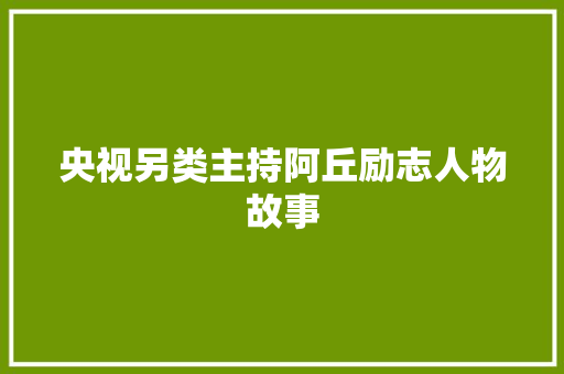 央视另类主持阿丘励志人物故事