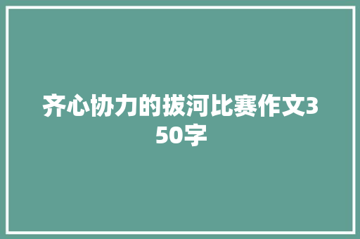 齐心协力的拔河比赛作文350字