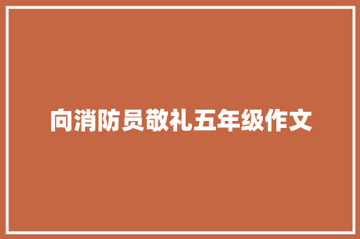 向消防员敬礼五年级作文 申请书范文