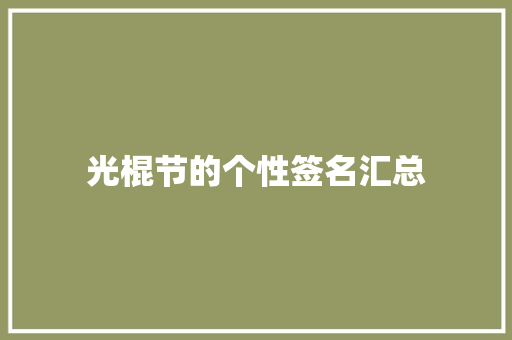 光棍节的个性签名汇总