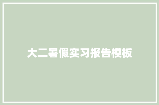 大二暑假实习报告模板