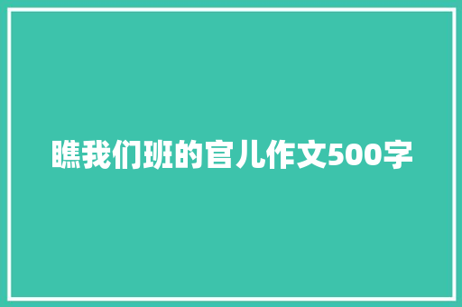 瞧我们班的官儿作文500字