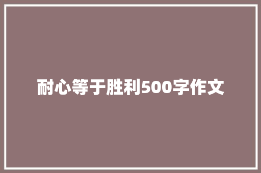 耐心等于胜利500字作文