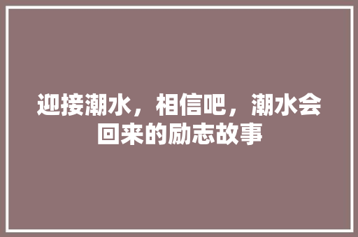 迎接潮水，相信吧，潮水会回来的励志故事