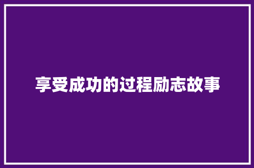 享受成功的过程励志故事