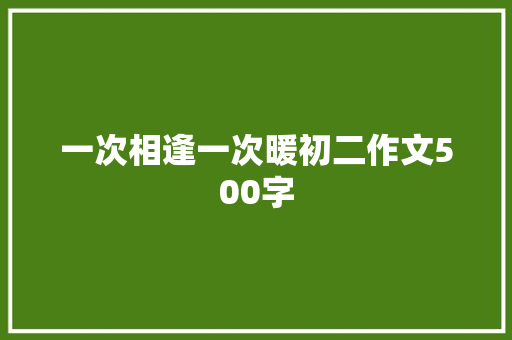 一次相逢一次暖初二作文500字