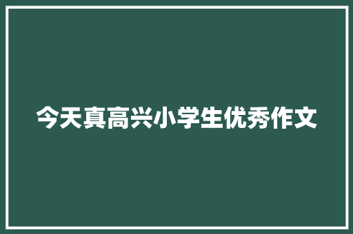 今天真高兴小学生优秀作文