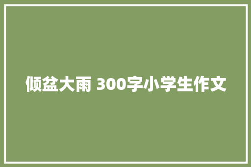 倾盆大雨 300字小学生作文